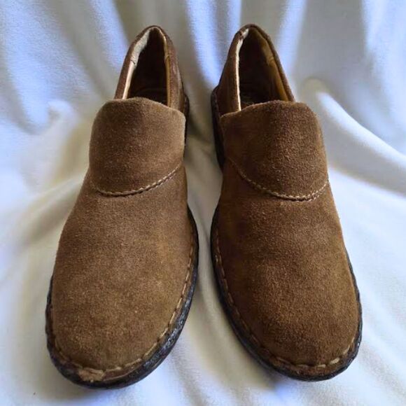 BOC Born Concept Wedge Suede Brown Ankle Clogs Heels Cottagecore Boho Y2K Sz 6.5 - Picture 2 of 13